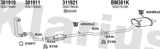 Klarius 620007U - Система випуску ОГ autocars.com.ua