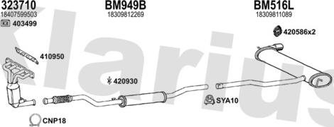 Klarius 620073U - Система випуску ОГ autocars.com.ua