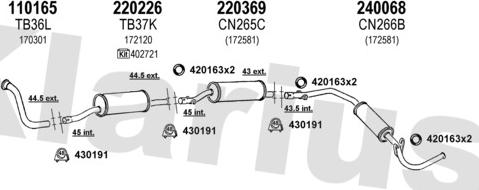 Klarius 630281E - Система випуску ОГ autocars.com.ua