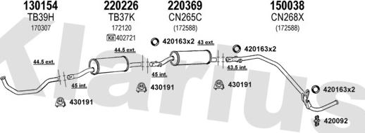 Klarius 630285E - Система випуску ОГ autocars.com.ua
