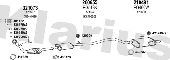 Klarius 630353E - Система випуску ОГ autocars.com.ua