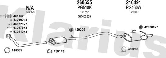 Klarius 630354E - Система випуску ОГ autocars.com.ua