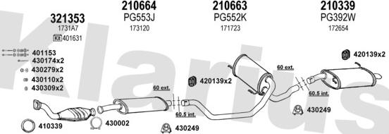 Klarius 630536E - Система випуску ОГ autocars.com.ua