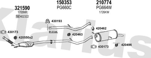 Klarius 630744E - Система випуску ОГ autocars.com.ua