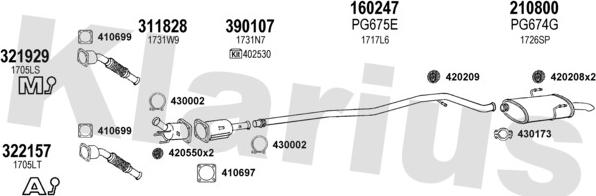 Klarius 630754E - Система випуску ОГ autocars.com.ua