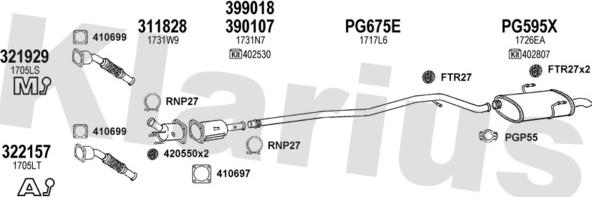 Klarius 630754U - Система випуску ОГ autocars.com.ua
