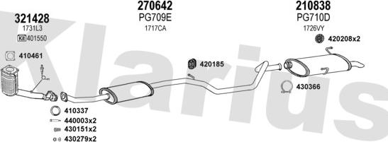 Klarius 630788E - Система випуску ОГ autocars.com.ua