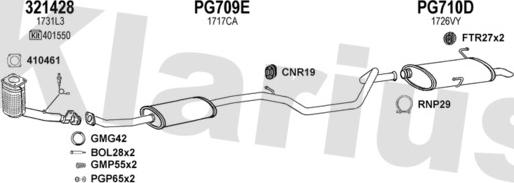 Klarius 630788U - Система випуску ОГ autocars.com.ua