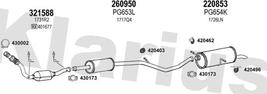 Klarius 630811E - Система випуску ОГ autocars.com.ua