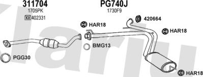 Klarius 630857U - Система випуску ОГ autocars.com.ua