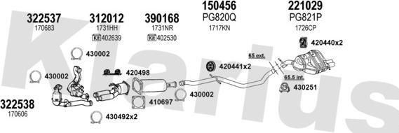 Klarius 631116E - Система выпуска ОГ avtokuzovplus.com.ua