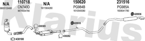 Klarius 631711E - Система випуску ОГ autocars.com.ua