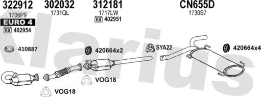 Klarius 631743U - Система випуску ОГ autocars.com.ua