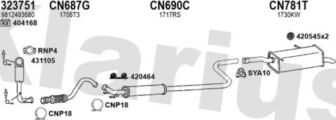 Klarius 631834U - Система випуску ОГ autocars.com.ua