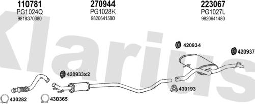 Klarius 631847E - Система випуску ОГ autocars.com.ua