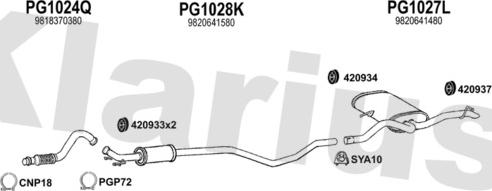 Klarius 631847U - Система випуску ОГ autocars.com.ua