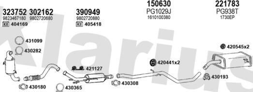 Klarius 631849E - Система випуску ОГ autocars.com.ua