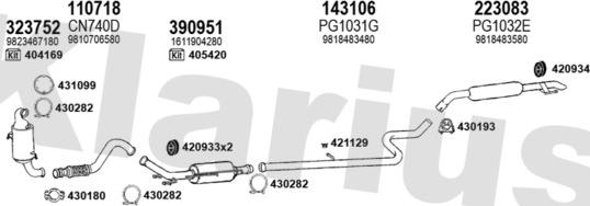 Klarius 631854E - Система випуску ОГ autocars.com.ua