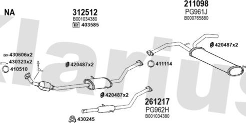 Klarius 631914E - Система выпуска ОГ avtokuzovplus.com.ua