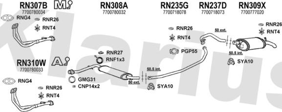 Klarius 720097U - Система випуску ОГ autocars.com.ua