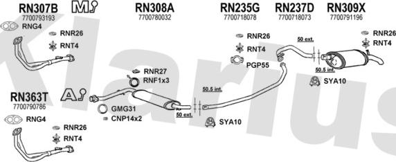 Klarius 720132U - Система випуску ОГ autocars.com.ua