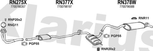 Klarius 720169U - Система випуску ОГ autocars.com.ua