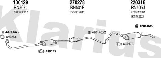 Klarius 720227E - Система випуску ОГ autocars.com.ua