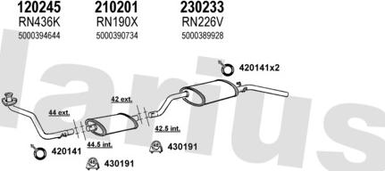 Klarius 720235E - Система випуску ОГ autocars.com.ua