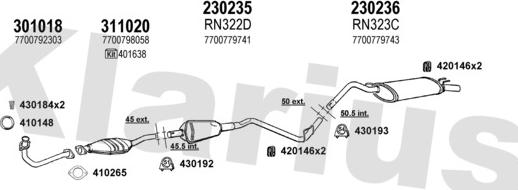 Klarius 720259E - Система випуску ОГ autocars.com.ua