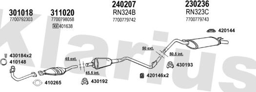 Klarius 720264E - Система випуску ОГ autocars.com.ua