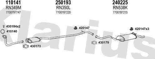 Klarius 720310E - Система випуску ОГ autocars.com.ua