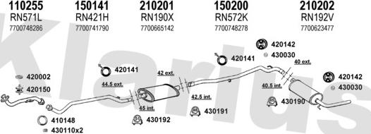 Klarius 720416E - Система випуску ОГ autocars.com.ua