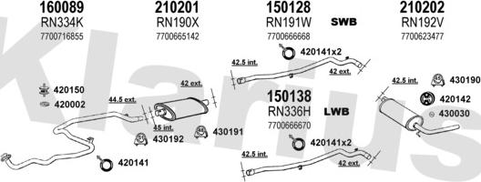 Klarius 720421E - Система випуску ОГ autocars.com.ua