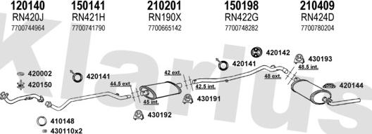 Klarius 720426E - Система выпуска ОГ avtokuzovplus.com.ua