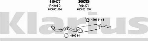Klarius 720434E - Система випуску ОГ autocars.com.ua