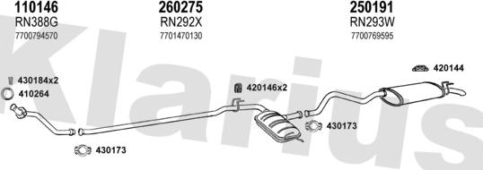 Klarius 720457E - Система випуску ОГ autocars.com.ua