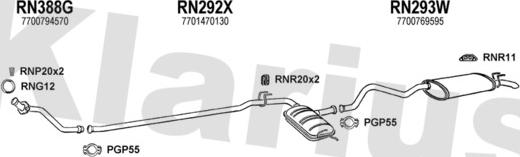 Klarius 720457U - Система випуску ОГ autocars.com.ua