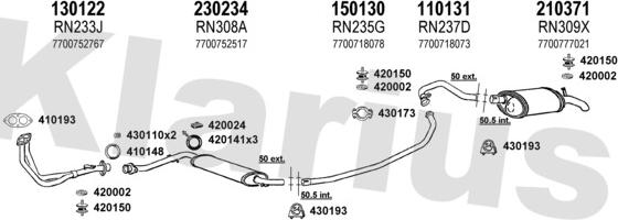 Klarius 720463E - Система випуску ОГ autocars.com.ua