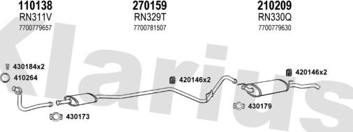 Klarius 720535E - Система випуску ОГ autocars.com.ua