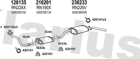 Klarius 720536E - Система випуску ОГ autocars.com.ua