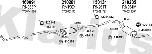 Klarius 720541E - Система випуску ОГ autocars.com.ua