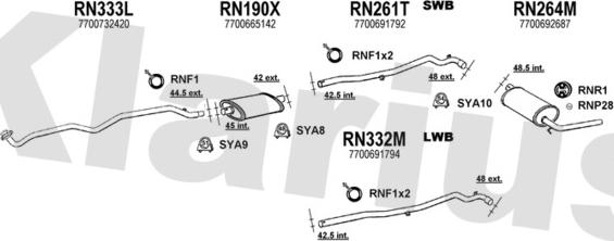Klarius 720542U - Система випуску ОГ autocars.com.ua