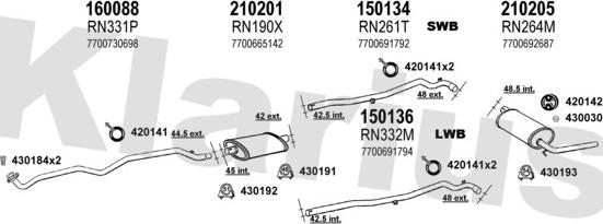 Klarius 720545E - Система випуску ОГ autocars.com.ua