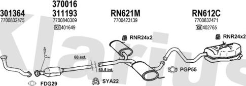 Klarius 720552U - Система випуску ОГ autocars.com.ua