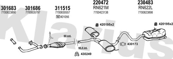 Klarius 720554E - Система випуску ОГ autocars.com.ua