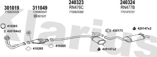 Klarius 720609E - Система випуску ОГ autocars.com.ua