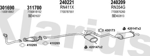 Klarius 720611E - Система випуску ОГ autocars.com.ua
