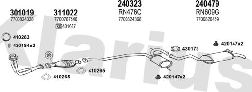 Klarius 720619E - Система випуску ОГ autocars.com.ua