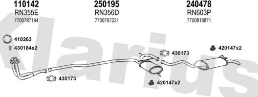 Klarius 720622E - Система випуску ОГ autocars.com.ua