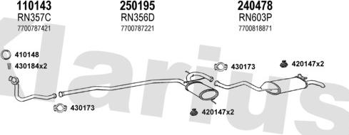 Klarius 720625E - Система випуску ОГ autocars.com.ua